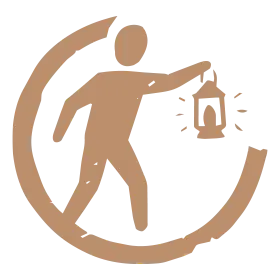 tour guide holding lantern